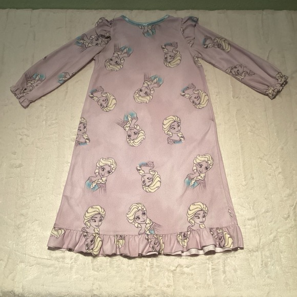 Frozen Elsa Graphic Print Toddler Girl's Purple Flannel Nightgown 3 T - Picture 2 of 6